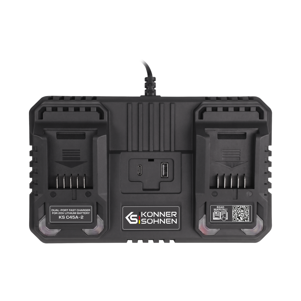 Caricabatterie doppio per batterie ricaricabili 20V KS C45A-2