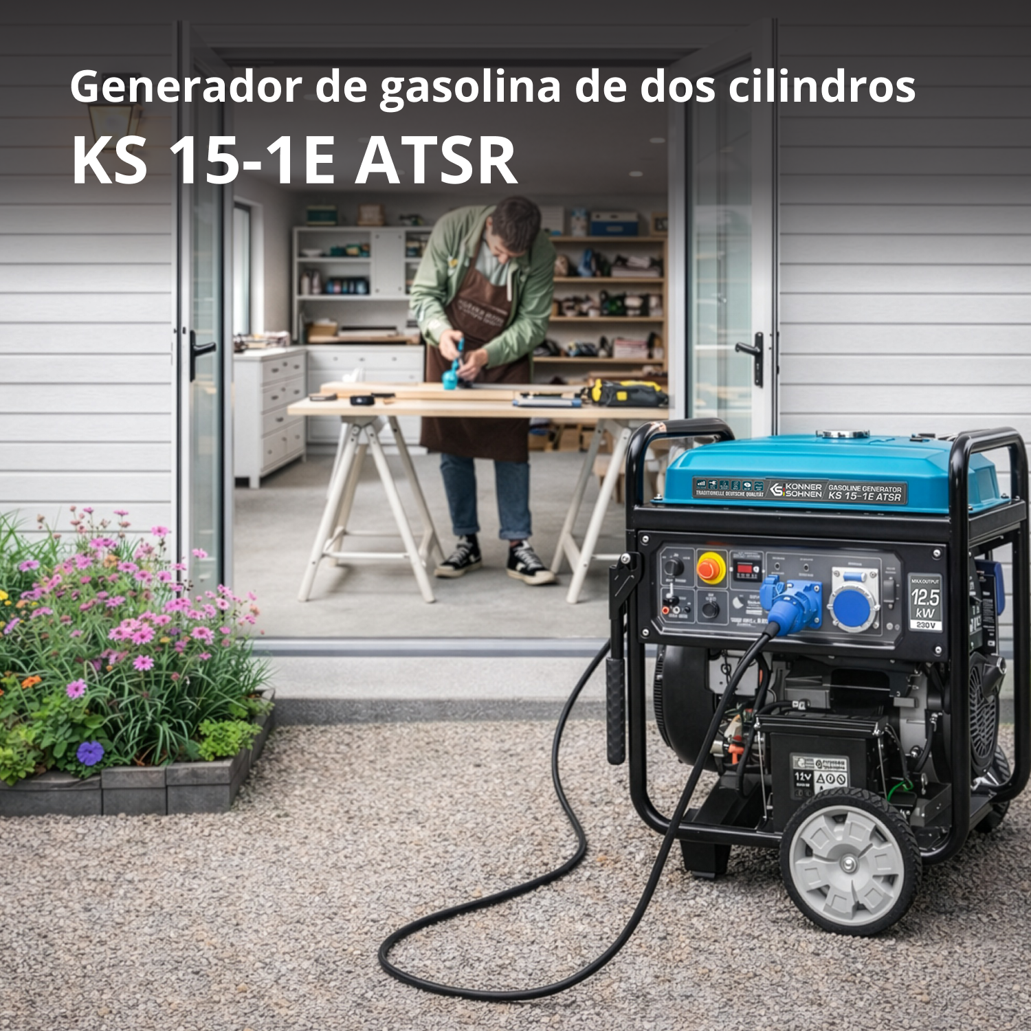 Generador de gasolina "Könner & Söhnen" KS 15-1E ATSR