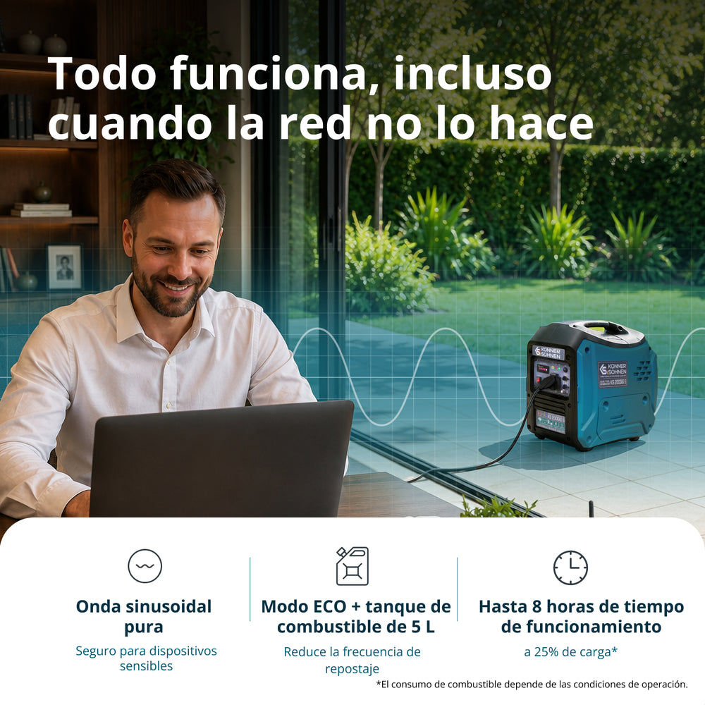 Generador inverter híbrido de gas/gasolina KS 2000iG S