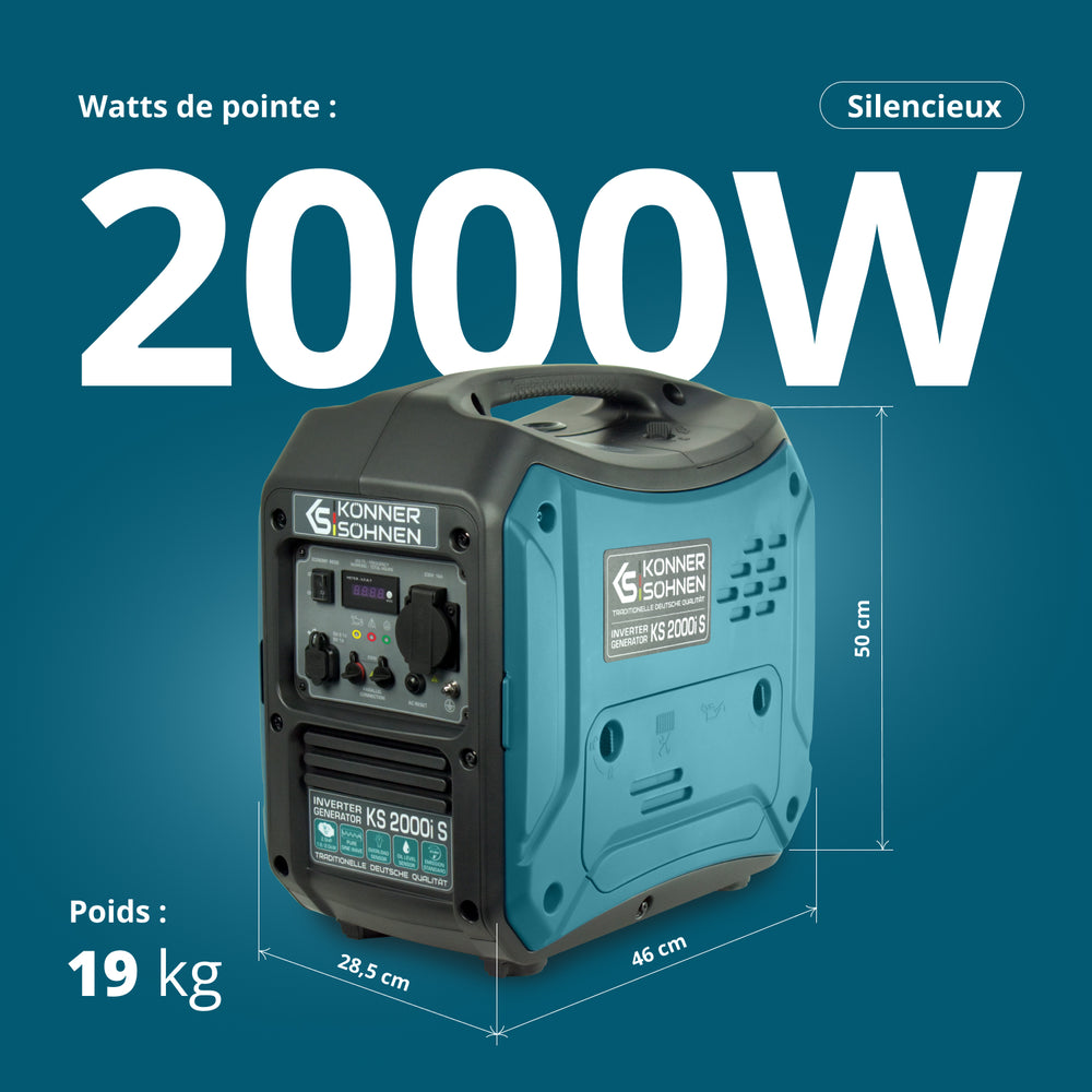 Groupe électrogène-onduleur dans la boîte anti-bruit KS 2000i S
