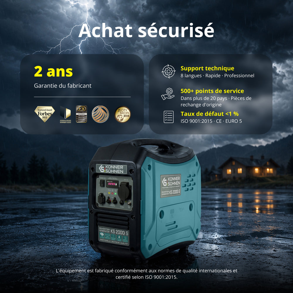 Groupe électrogène-onduleur dans la boîte anti-bruit KS 2000i S