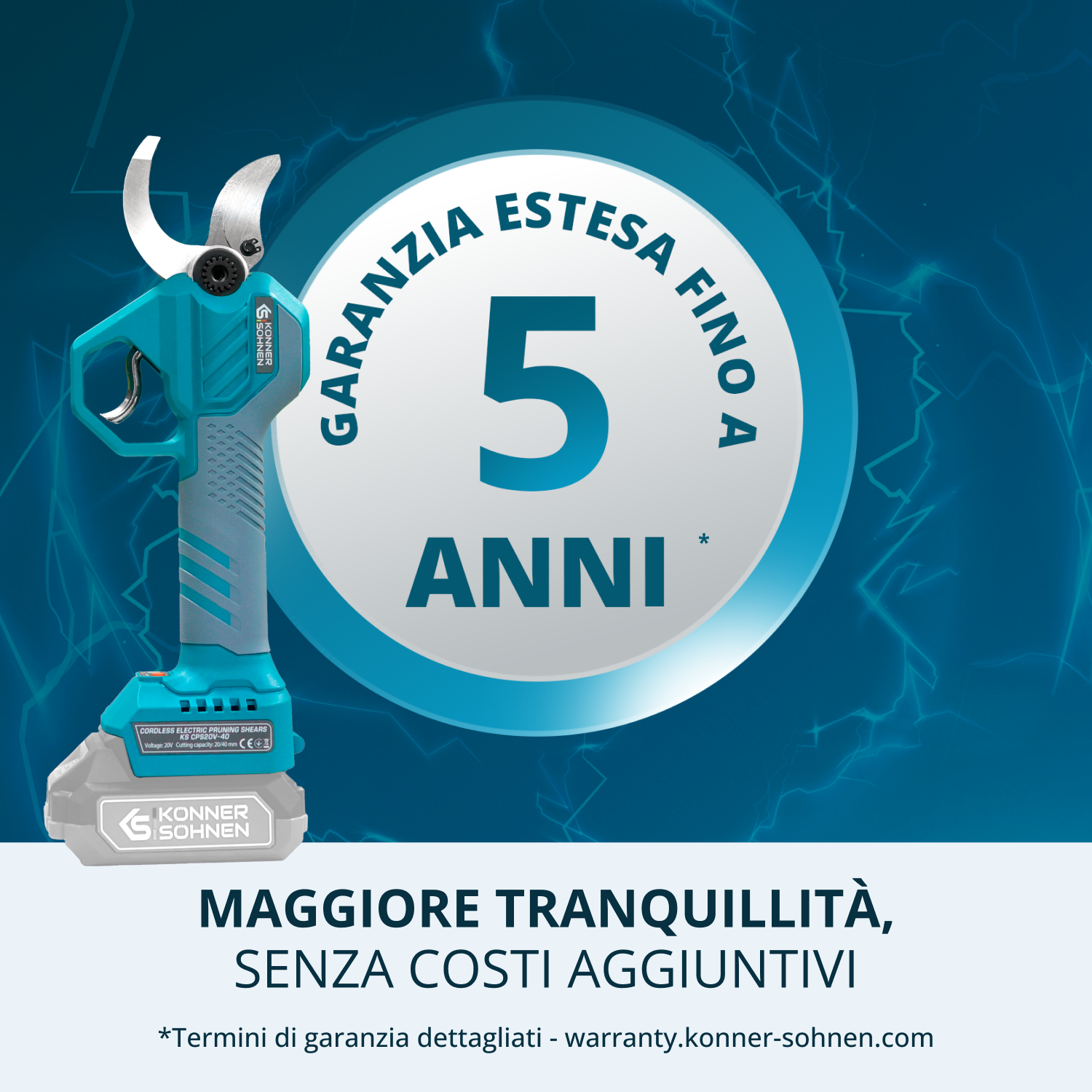 Ledningsfri Elektrisk Beskæresaks KS CPS20V-40 Case