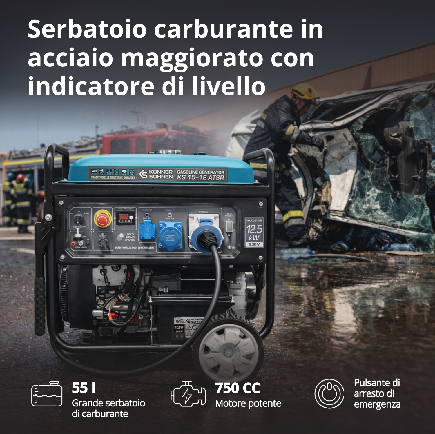 Benzínový generátor „Könner & Söhnen“ KS 15-1E ATSR