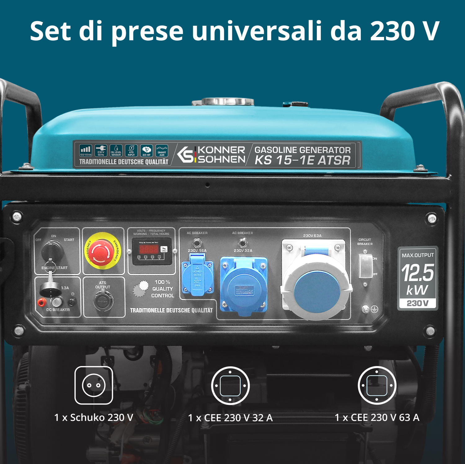 Benzínový generátor „Könner & Söhnen“ KS 15-1E ATSR