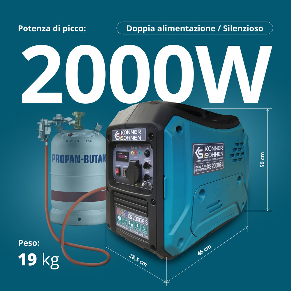 Invertorový generátor na LPG/benzín KS 2000iG S