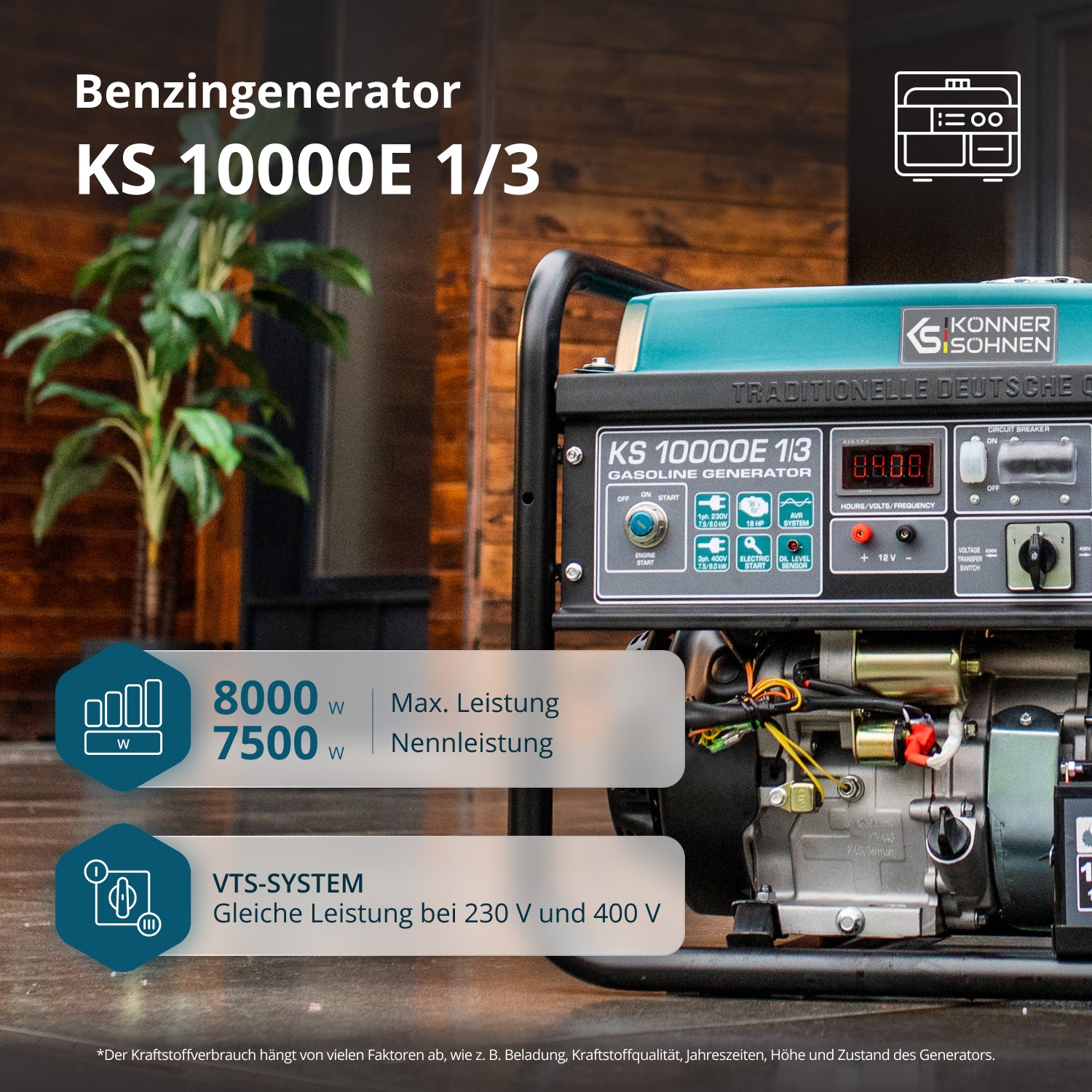 Benzin-Generator "Könner & Söhnen" KS 10000E 1/3