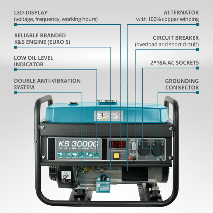LPG/bensingenerator "Könner & Söhnen" KS 3000G