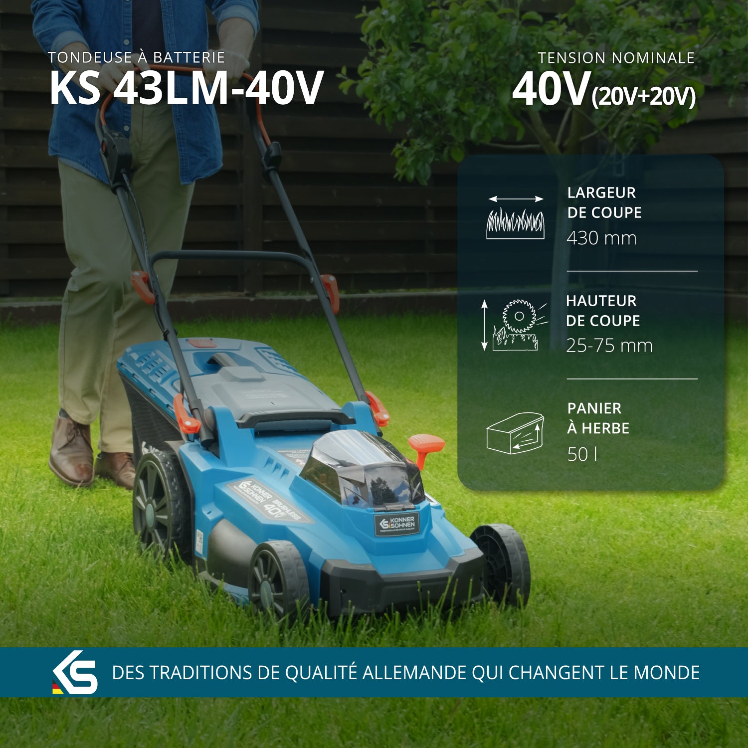 Tondeuse à batterie KS 43LM-40V