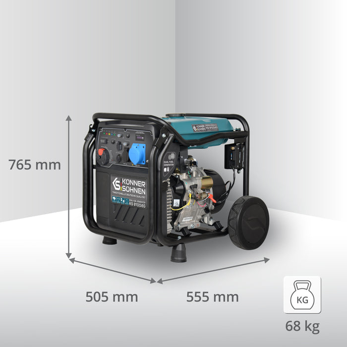 Groupe électrogène à essence-gaz de type inverter KS 8100iEG