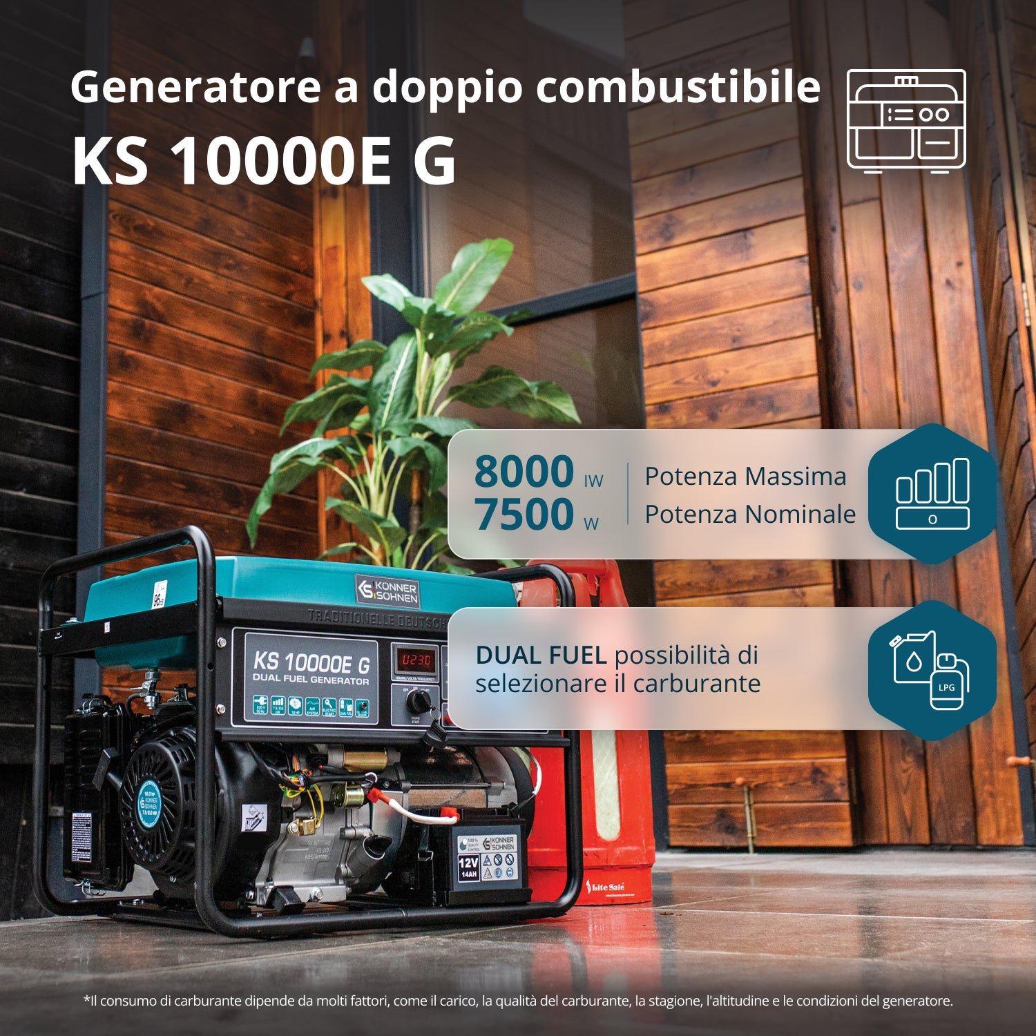Generátor LPG/benzín "Könner & Söhnen" KS 10000E G