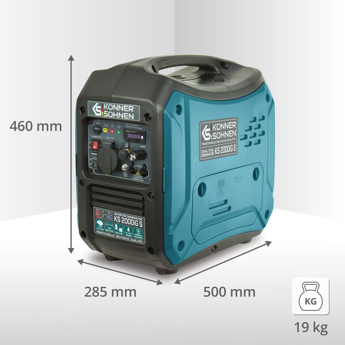 Groupe électrogène à essence-gaz de type inverter KS 2000iG S