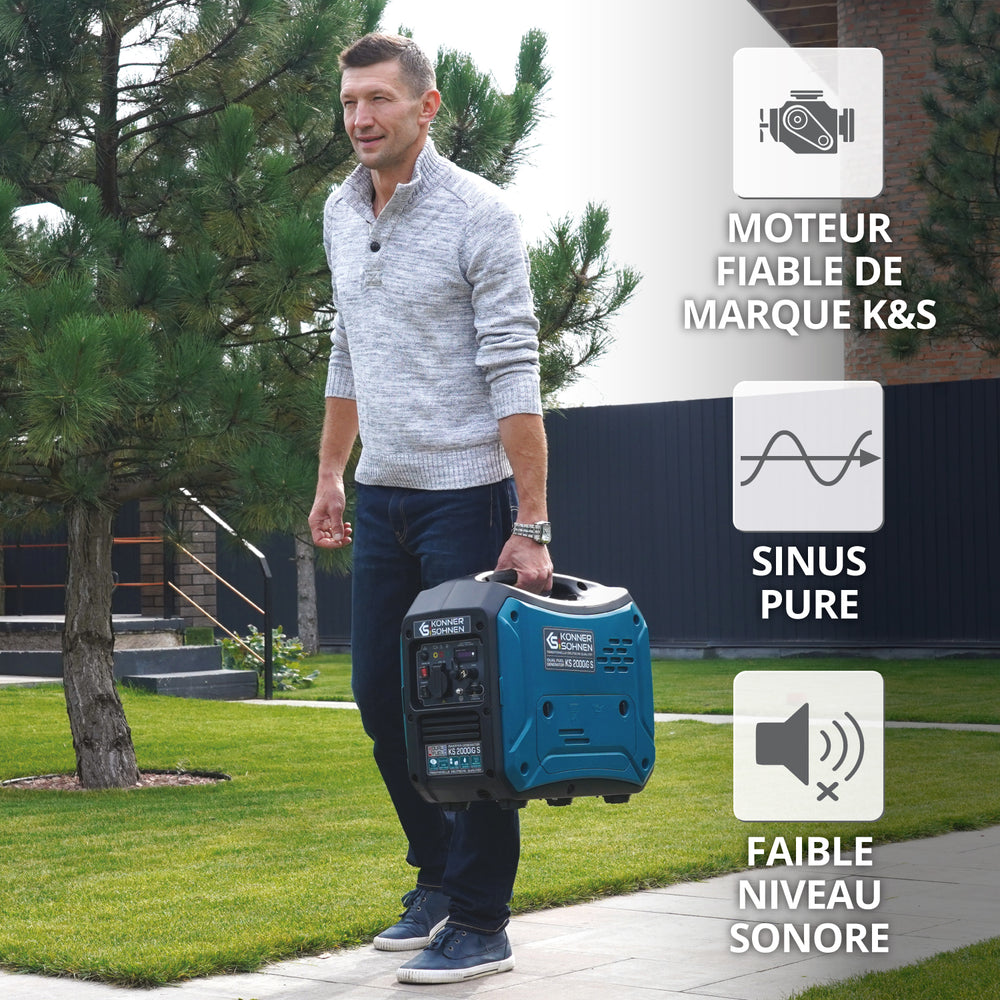 Groupe électrogène à essence-gaz de type inverter KS 2000iG S