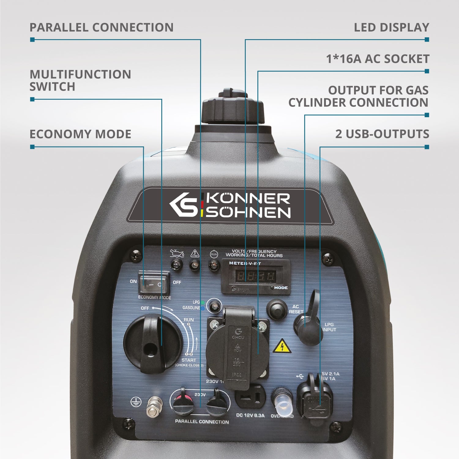 Invertorový generátor na LPG/benzín KS 2100iG S