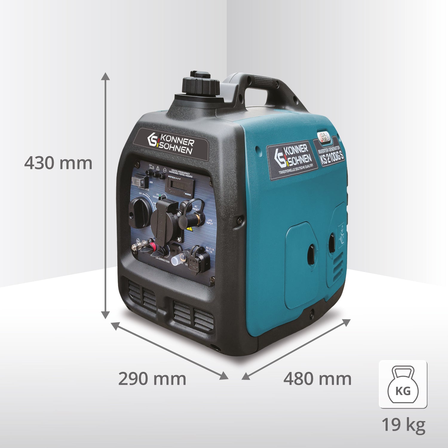 Invertorový generátor na LPG/benzín KS 2100iG S