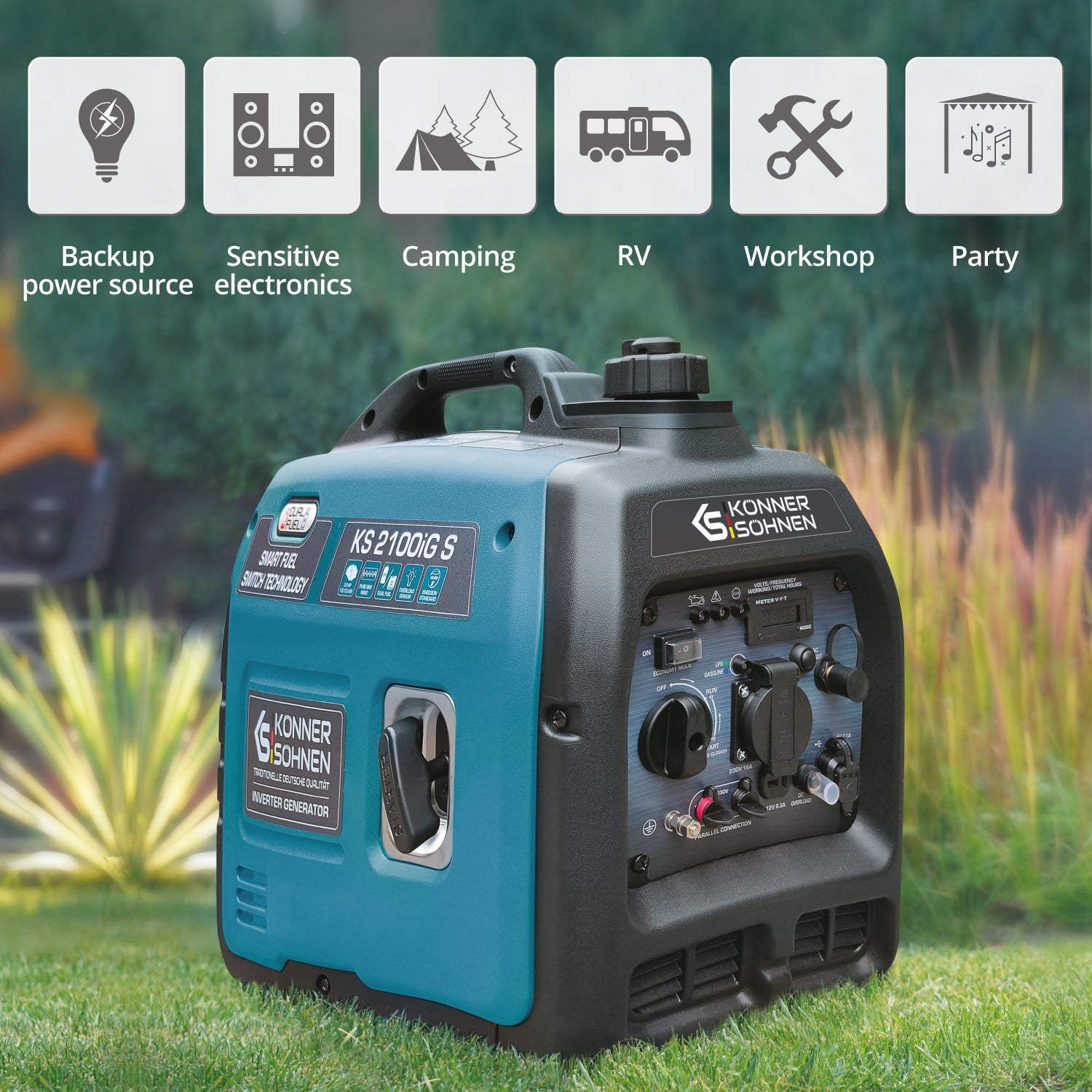 Invertorový generátor na LPG/benzín KS 2100iG S