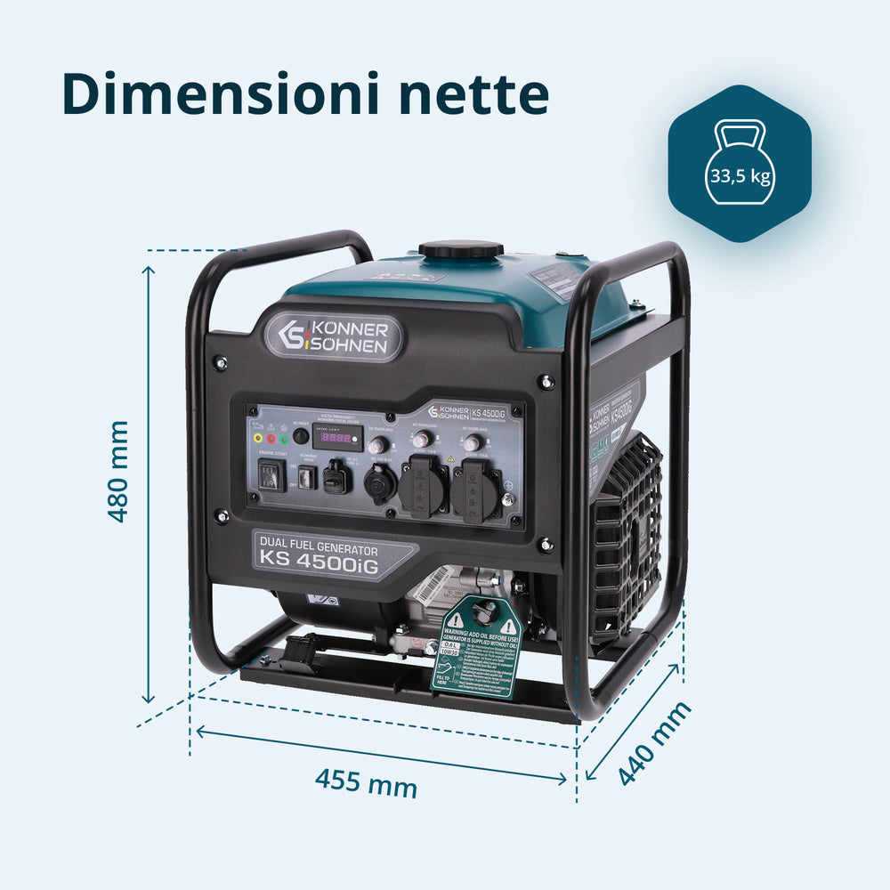 Διπλού Καυσίμου Inverter Γεννήτρια KS 4500iG