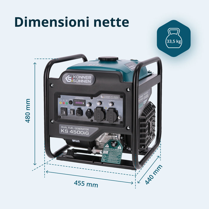 Διπλού Καυσίμου Inverter Γεννήτρια KS 4500iG