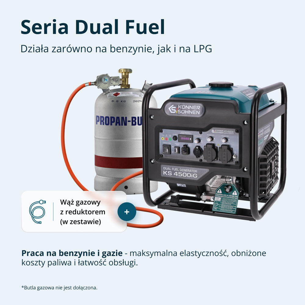 Dwupaliwowy generator inwertorowy KS 4500iG