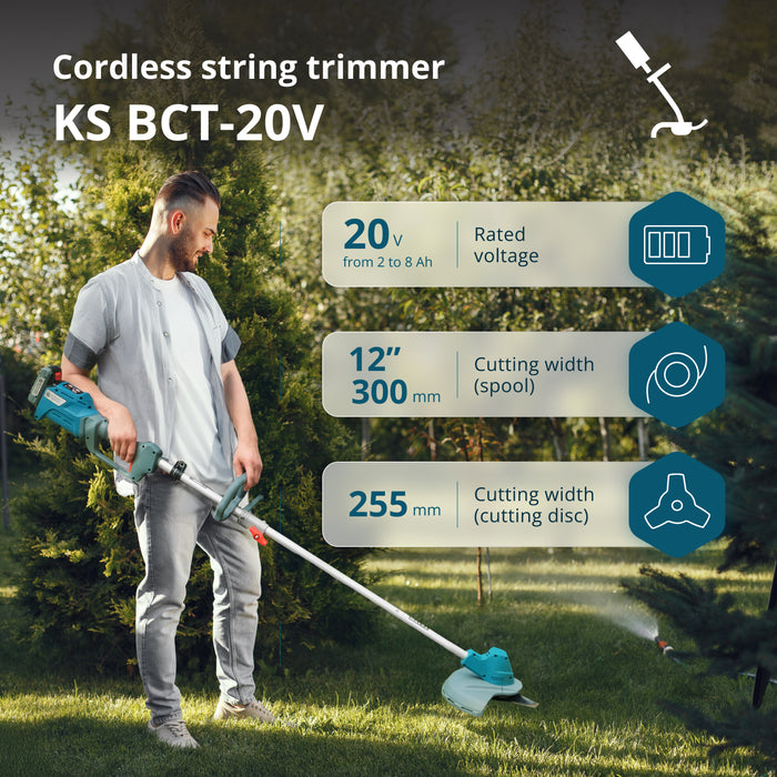 Vezeték nélküli bozótvágó és szegélynyíró KS BCT-20V