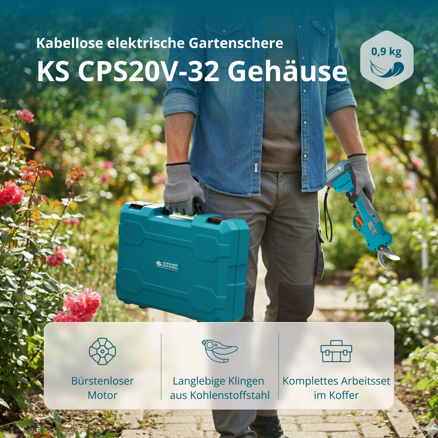 Akku-Gartenschere KS CPS20V-32 Case