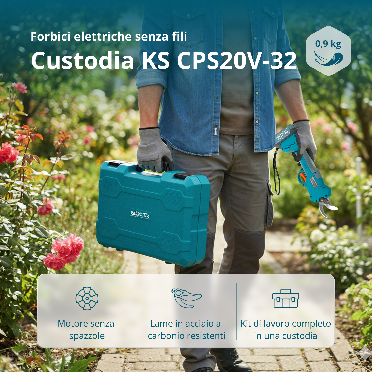 Ledningsfri Elektrisk Beskæresaks KS CPS20V-32 Case