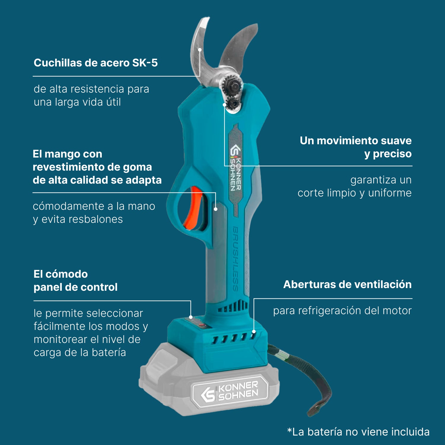 Tijera de podar a batería KS CPS20V-32