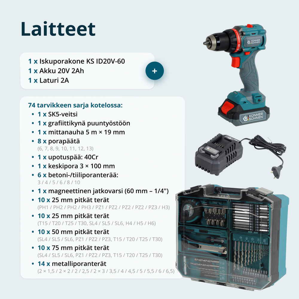 Johdoton Master Setti KS ID20V-60 KIT 74 PLUS