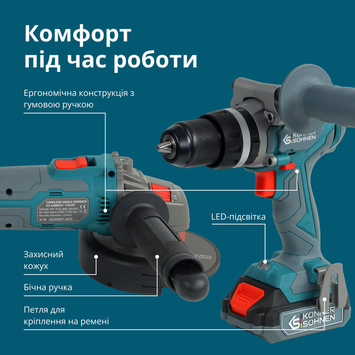Набір акумуляторного електроінструменту 2-в-1 KS IDAGB 20V SET 1 PLUS