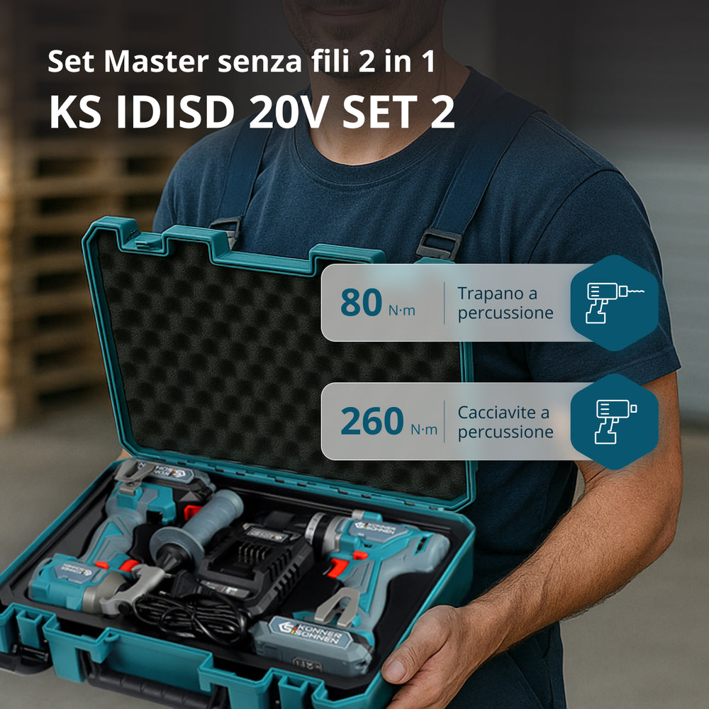 Set Master Senza Fili 2in1 KS IDISD 20V SET 2 PLUS