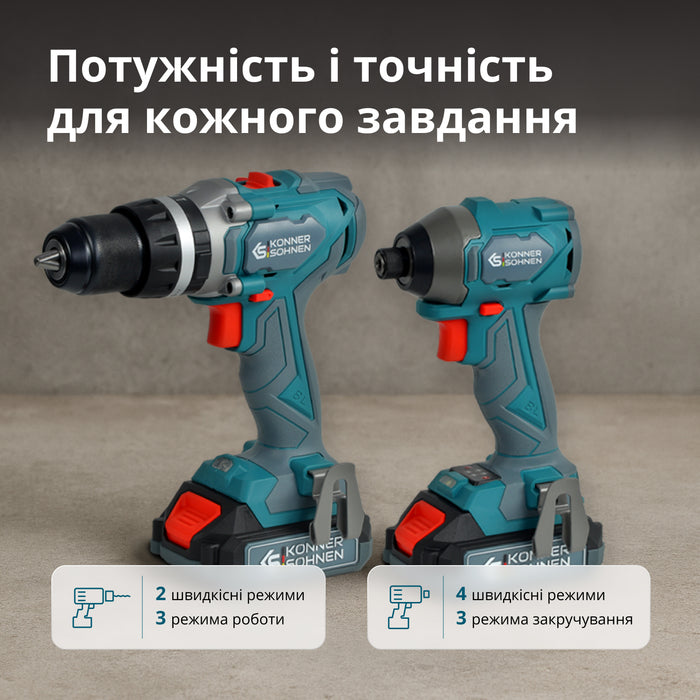 Набір акумуляторного електроінструменту 2-в-1 KS IDISD 20V SET 2 PLUS