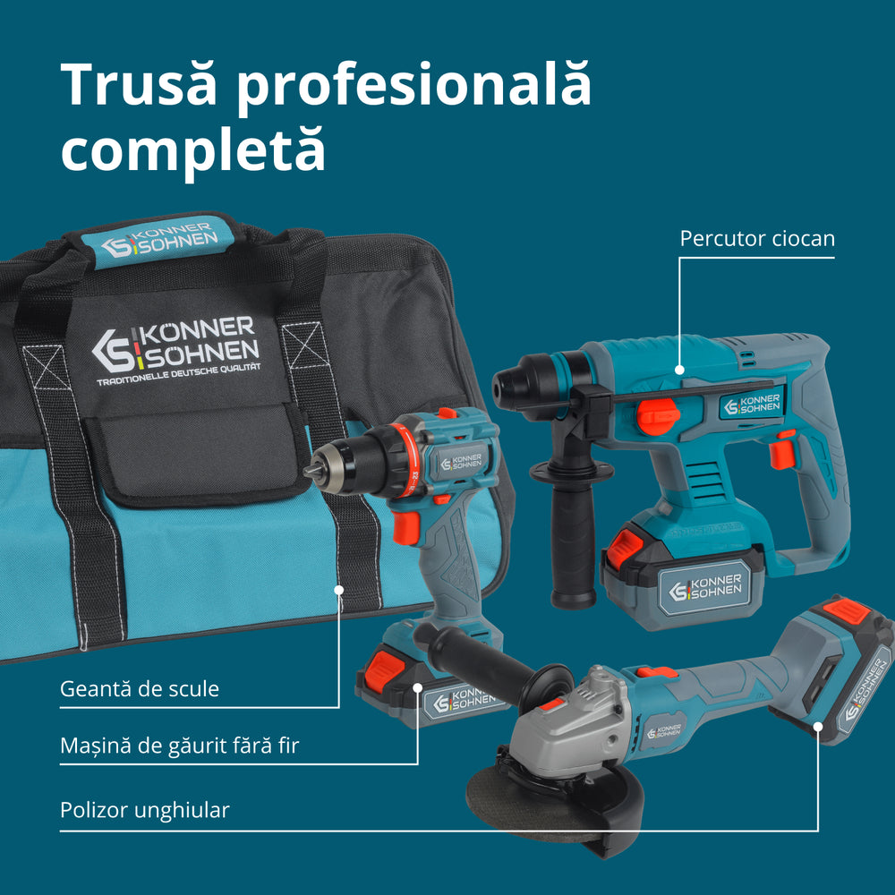 Master Set Fără Fir 3-in-1 KS RHAGD 20V SET 3 (Recondiționat – Stare Excelentă)
