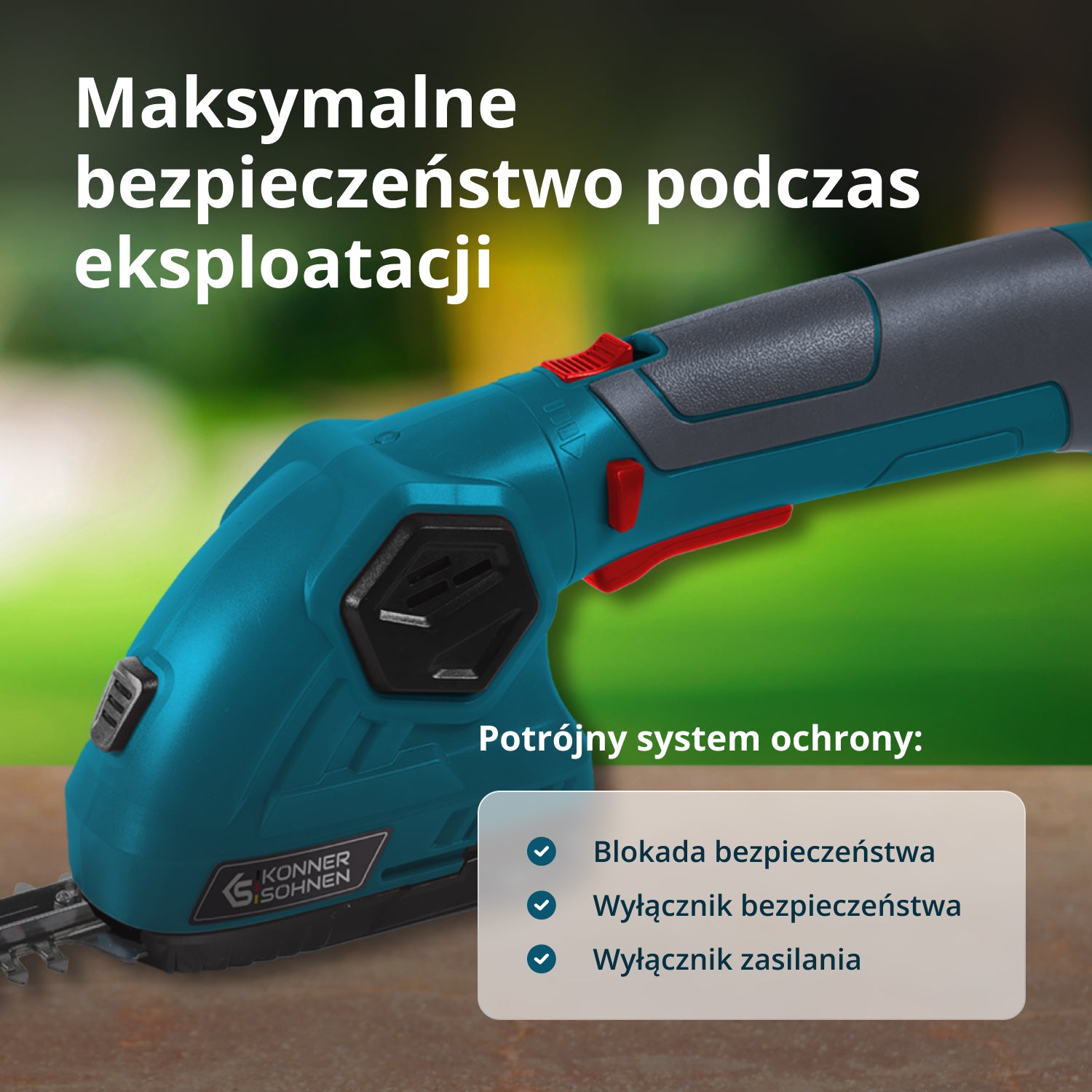 Akumulatorowe nożyce do trawy i żywopłotu 2 w 1 z przedłużaczem teleskopowym KS SHT-8V + Extension Pole