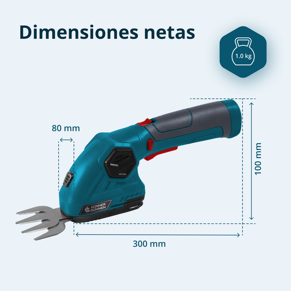 Tijeras de césped y cortasetos 2 en 1 inalámbricas KS SHT-8V