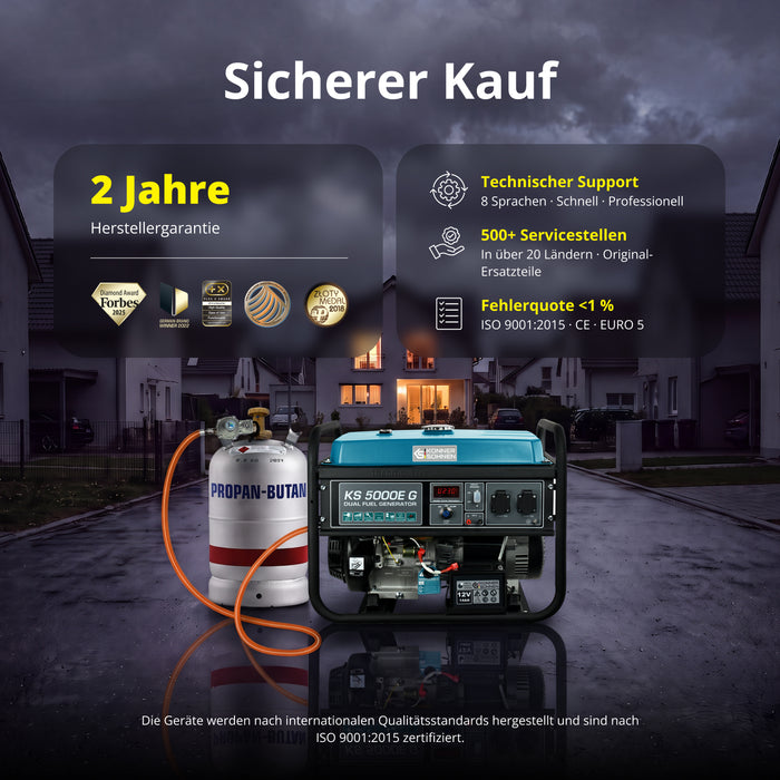 LPG/Benzin-Generator "Könner & Söhnen" KS 5000E G