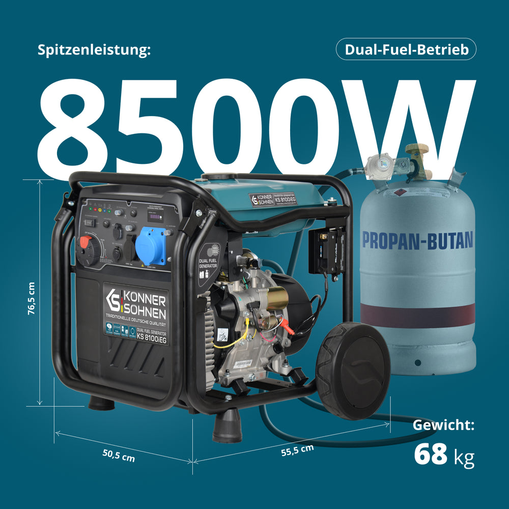 LPG/Benzin-Inverter-Generator KS 8100iEG (B-Ware Sehr gut)