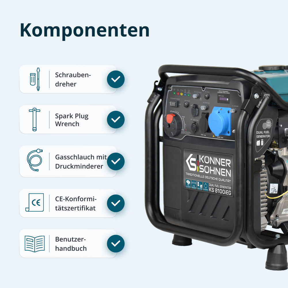 LPG/Benzin-Inverter-Generator KS 8100iEG (B-Ware Sehr gut)