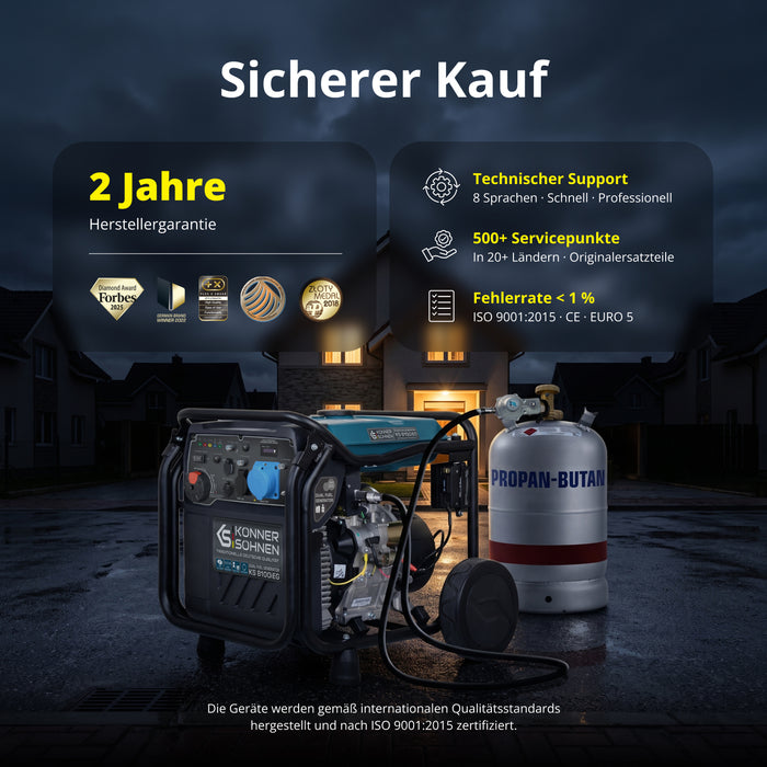 LPG/Benzin-Inverter-Generator KS 8100iEG (B-Ware Sehr gut)