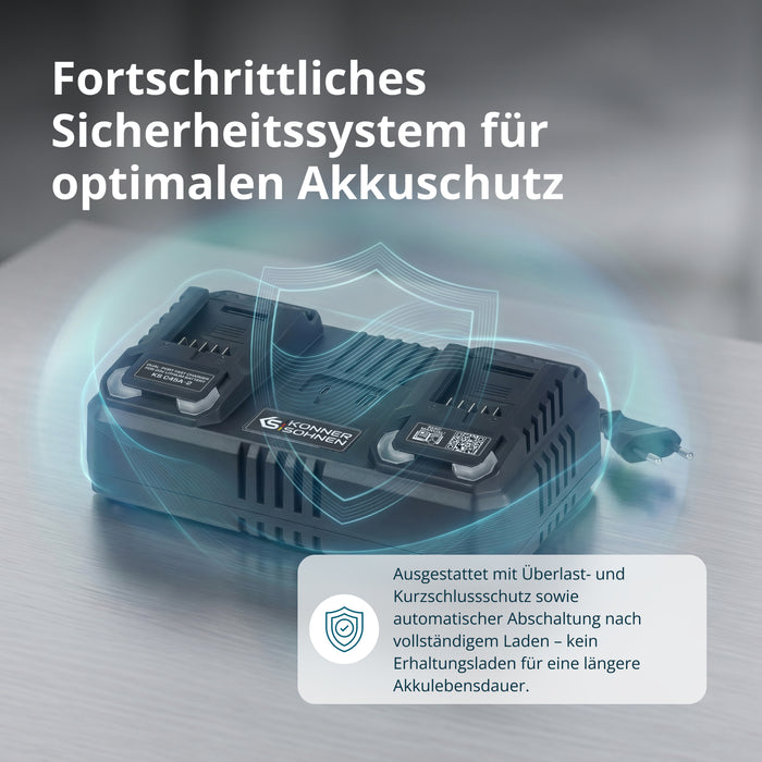 Doppel-Ladegerät für Akkubatterien 20 V KS C45A-2