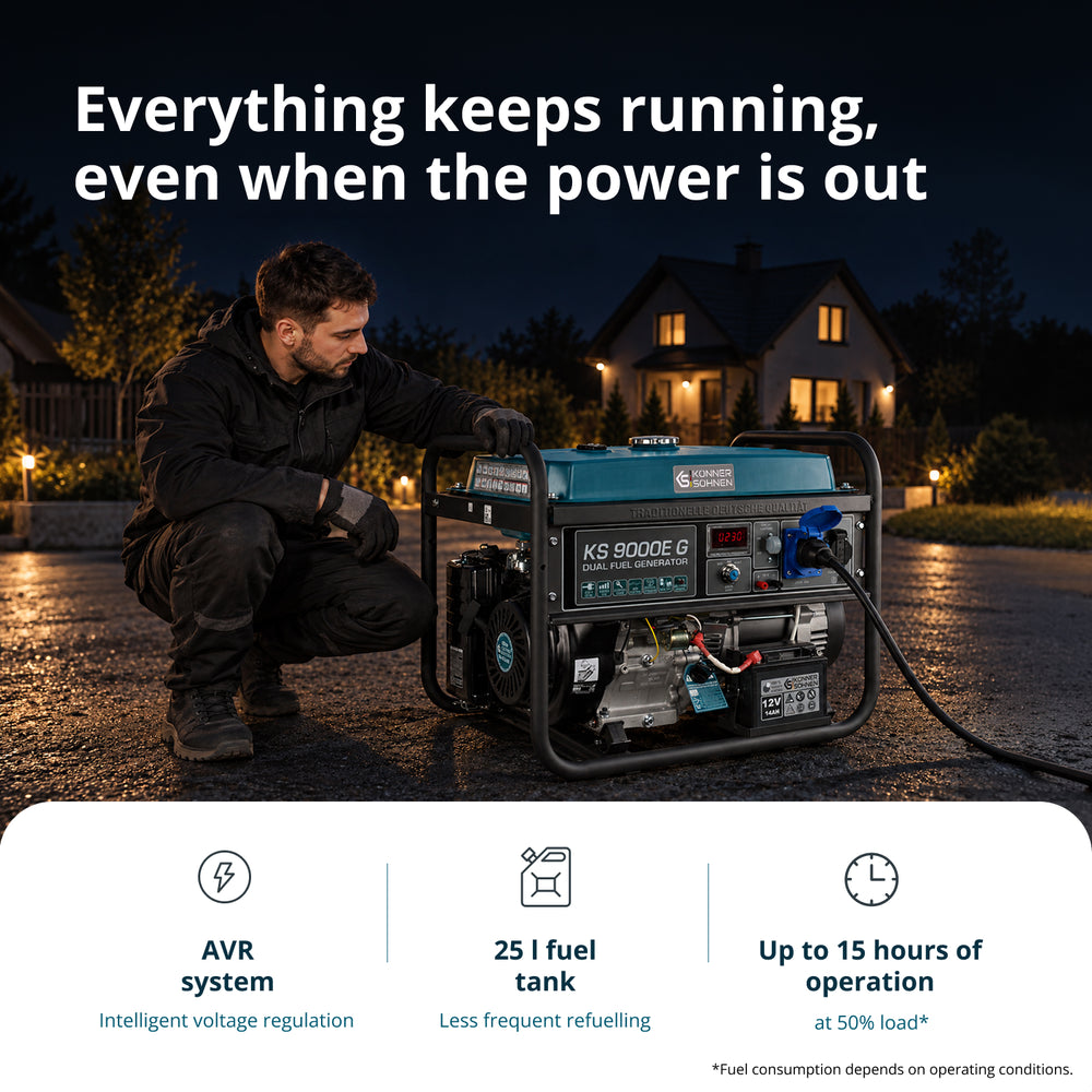 LPG/Gasoline Generator "Könner & Söhnen" KS 9000E G