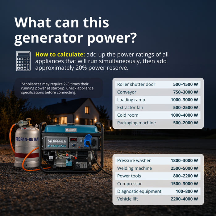 LPG/Gasoline Generator "Könner & Söhnen" KS 9000E G
