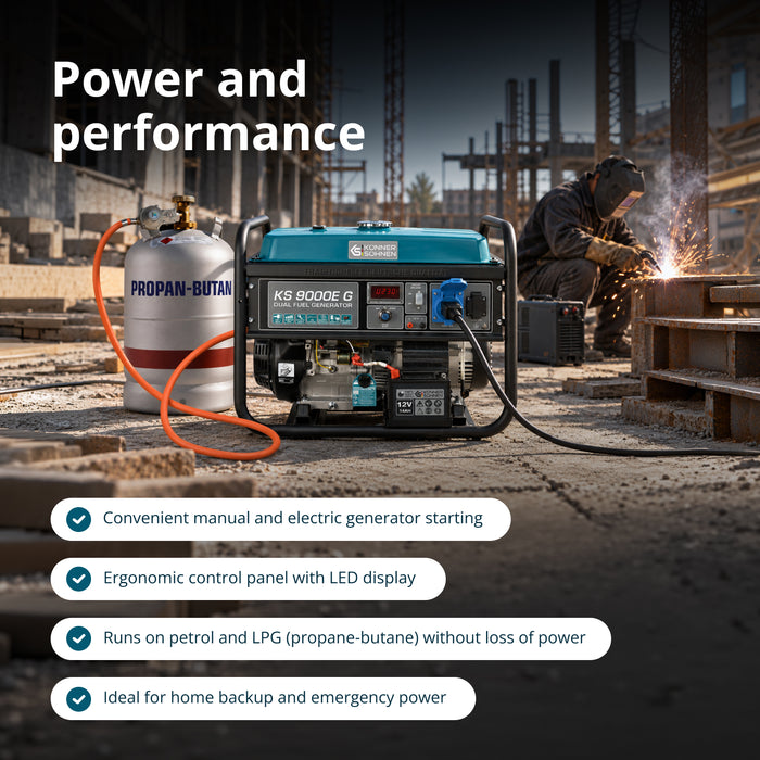 LPG/Gasoline Generator "Könner & Söhnen" KS 9000E G