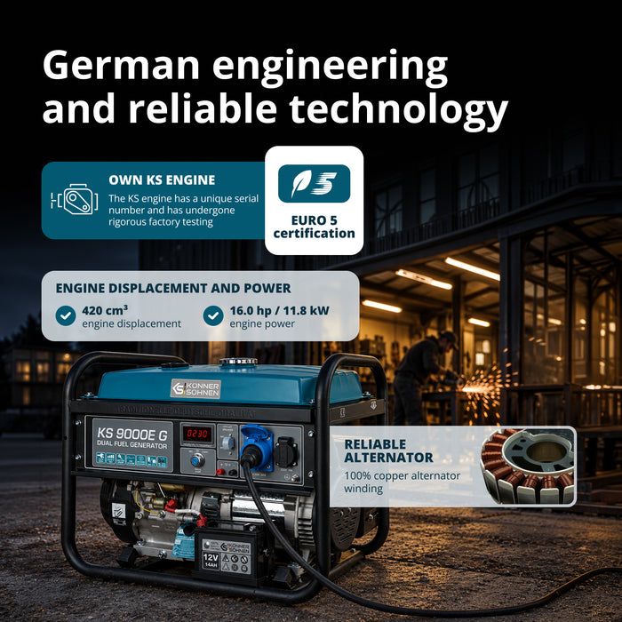 LPG/Gasoline Generator "Könner & Söhnen" KS 9000E G