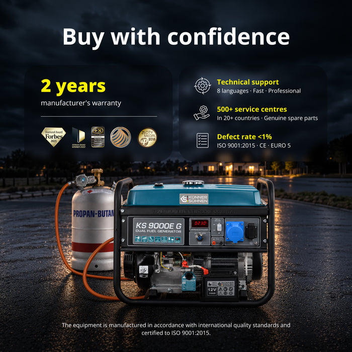 LPG/Gasoline Generator "Könner & Söhnen" KS 9000E G