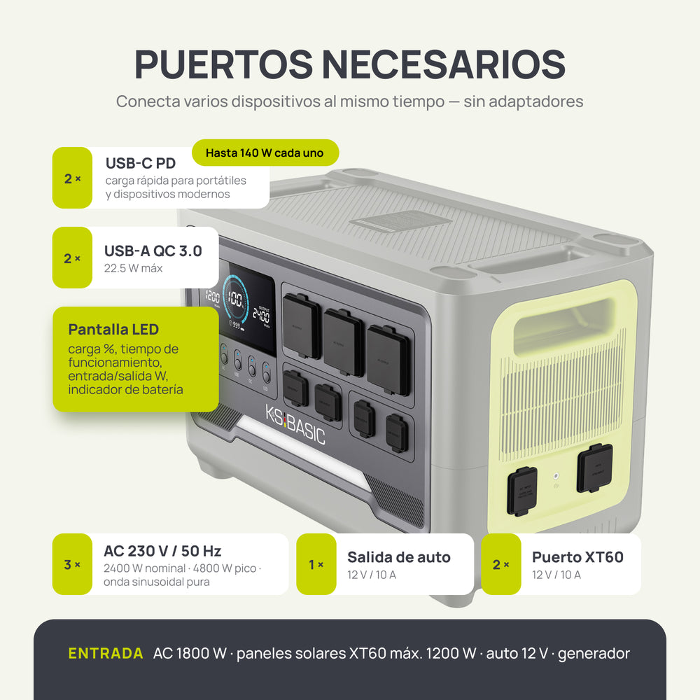 Estación de carga portátil KSB 2400PS