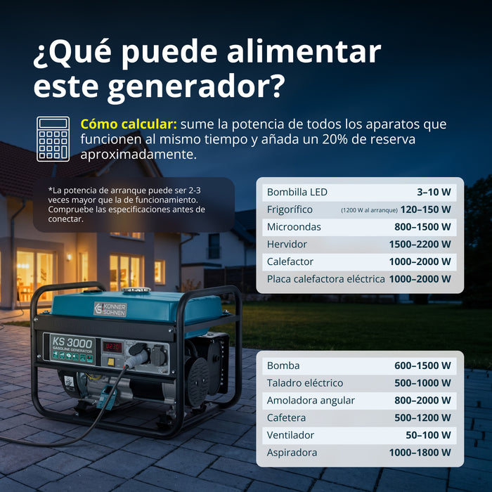 Generador de gasolina "Könner & Söhnen" KS 3000