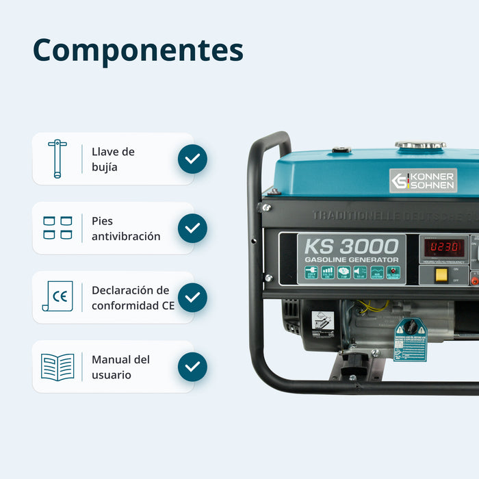 Generador de gasolina "Könner & Söhnen" KS 3000