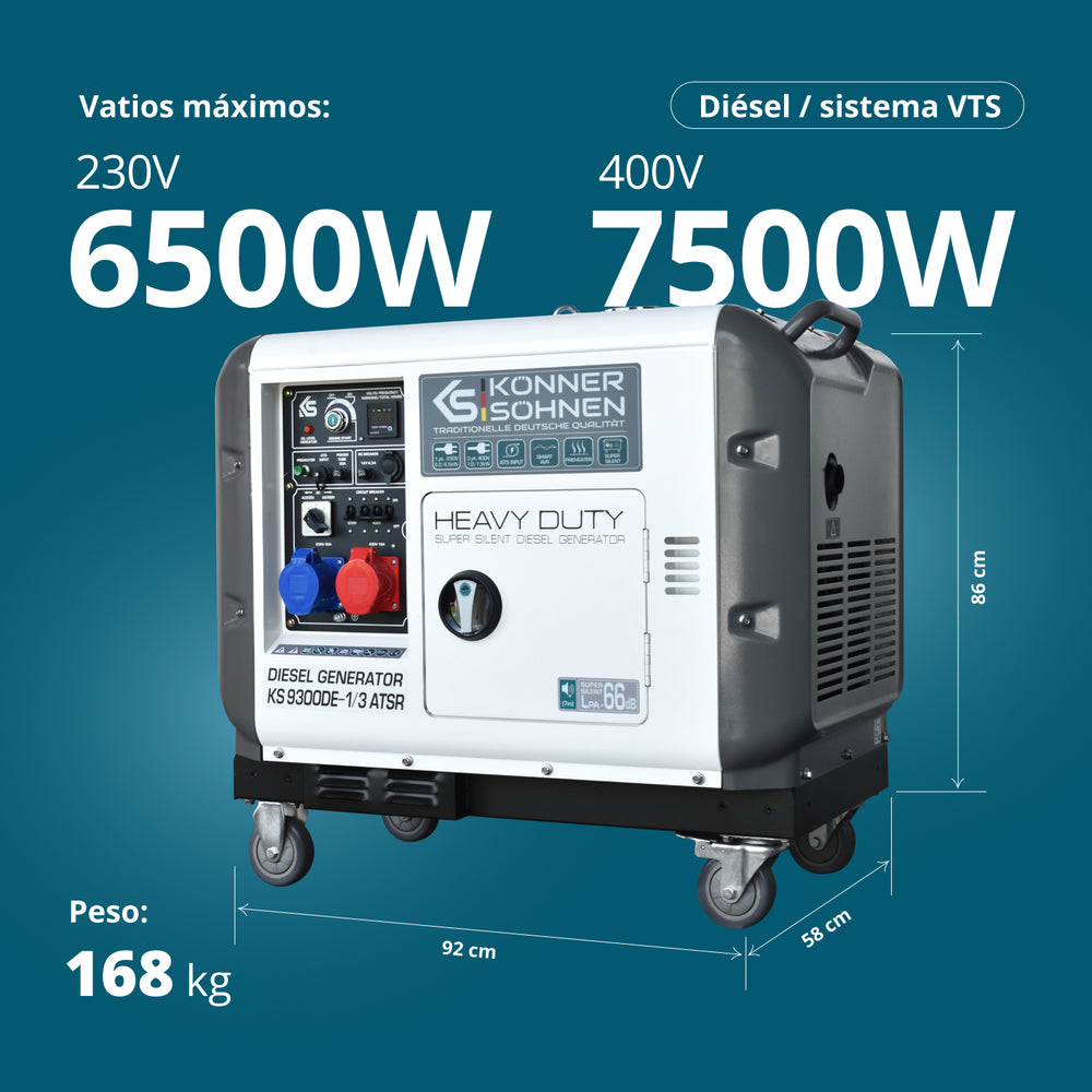 Generador diésel "Könner & Söhnen" KS 9300DE-1/3 ATSR (EURO V)