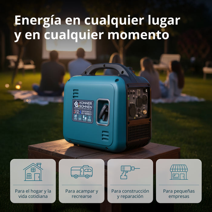 Generador Inverter (gasolina/gas) KS 1900iG S (Reacondicionado Excelente estado)