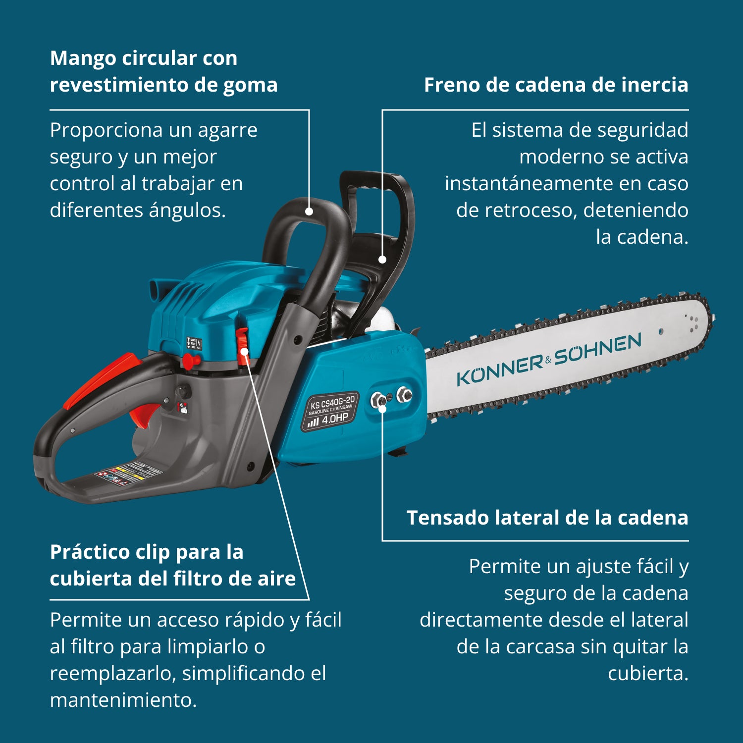 Motosierra de gasolina KS CS40G-20