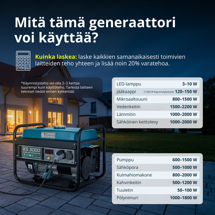 Bensiinikäyttöinen generaattori 'Könner & Söhnen' KS 3000